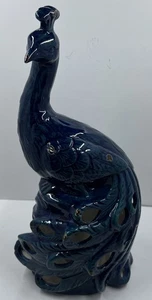 11 1/4 “CRACKER BARREL PEACOCK ACCENT TABLE LAMP LIGHT Retro Like Blue Green - Picture 1 of 20