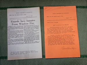 2 Vermont Department of Corrections 1977 Memos From the Commissioner's Desk VT - Picture 1 of 3