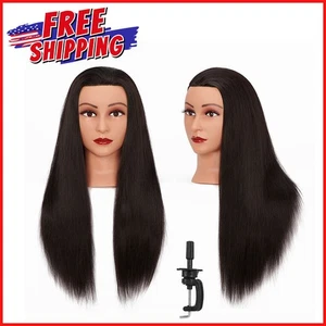 CABEZA DE MANIQUÍ CABELLO HUMANO 26" - 28" Muñeca de Entrenamiento de Estilo Peluquería Sintética - Imagen 1 de 9