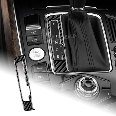 Adhesivo del cuadro de cambio de marchas de la consola central para Audi Q5 2009-2016 negro fibra de carbono Foto 1 de 4