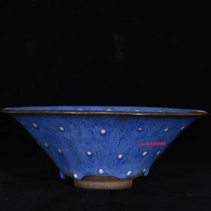 8.4" china old fashioned song dynasty jian kiln porcelain blue pearl speckle cup - Picture 1 of 9