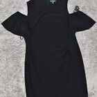 Ralph Lauren Women's  Size 20w Sheath Dress  Black Knee Length Casual Polyester