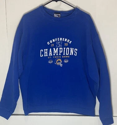 1999 Pro Player St. Louis Rams Sweatshirt Men Size XL Conference Champs Pullover Foto 1 de 4