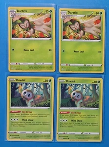 2x Dartrix 007/072 & 2x Rowlet 006/072 Pokemon card Shining Fates NM - Picture 1 of 1