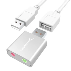 Sabrent USB Aluminum External Stereo Sound Adapter, Silver (AU-EMAC) - Picture 1 of 8
