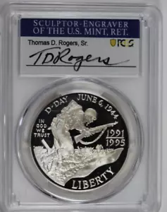 1991-95-W WW II Commemorative Proof Silver Dollar PCGS PR69DCAM - Picture 1 of 2