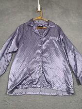 Robert Louis Intimates Pajama Top Silk Blend Purple Polka Dot Button Medium M