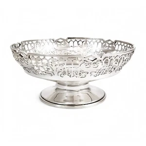 Edwardian style large sterling silver bonbon basket / fruit or pastry bowl, 192g - Picture 1 of 16