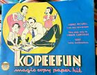 Vintage  1940 Kopeefun Magic Copy Paper Kit Rub To Create Cartoons Craft Art Set