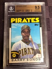 1986 BARRY BONDS ROOKIE  PIRATES BECKETT 9.5 X 3 W/ 10 GEM MINT T0PPS # 11T BGS