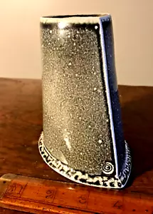 Walter Keeler b. 1942 Welsh salt-glazed studio pottery vase by artist, c. 1990 - Picture 1 of 12