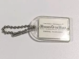 Woodmen Of The World Keychain Omaha NE United States Flag Lenticular Flicker Vtg - Picture 1 of 4