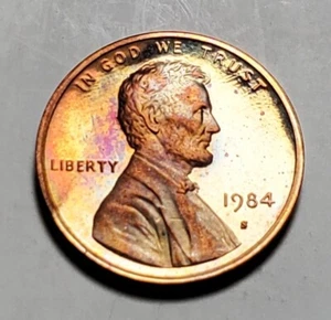TONED 1984 S LINCOLN MEMORIAL PENNY PROOF UNC #C5846 - Bild 1 von 2