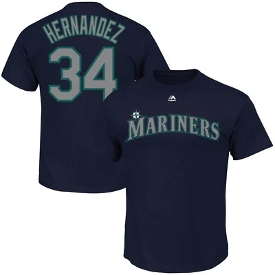 Camiseta Jugador Seattle Mariners #34 Félix Hernández Grande y Alto MLB Foto 1 de 4