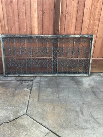 Vintage Victorian Wrought Cast Iron Architectural Garden Yard Art Gate Fence Cover