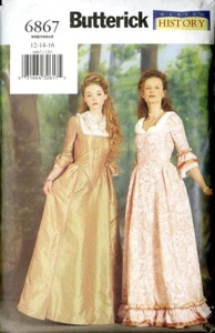 Butterick Making History Muster 6867 Misses Kleid und Schal Größe 12-16 UN FF - Bild 1 von 2