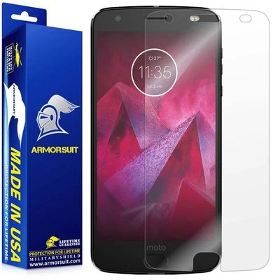 [2 Pack] ArmorSuit MilitaryShield Moto Z2 Force Anti- Bubble Screen Protector - Image 1 of 4