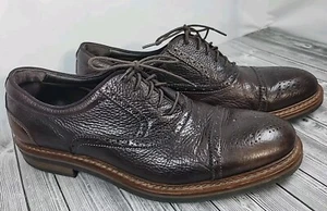 Martin Dingman Mens 11 Italian Leather Brown Lace Up Cap Toe Oxfords Country Wea - Picture 1 of 8