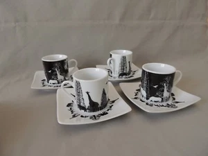 Porcelain IONIA Coffee Set with 4 small cups and 4 saucers - Picture 1 of 10