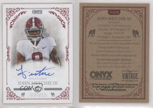 2022 Onyx Vintage Blue Signatures John Metchie III #VAJM Rookie Auto RC