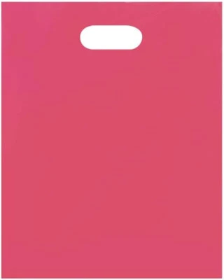 1000 bolsas de plástico rosa mercancía de compras venta al por menor regalo troquelado 12" x 15" Foto 1 de 4