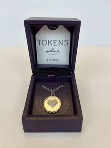TOKENS Hallmark Love Diamond Heart Double Chain Pendant Necklace .925 & 14k Gold - Picture 1 of 12