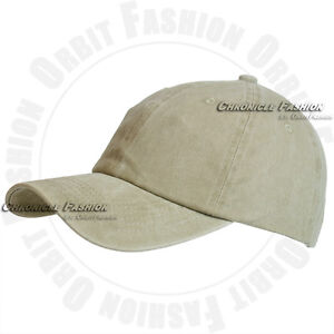 Baseball Cap Washed Cotton Adjustable Hat Polo Style Solid Plain Blank Dad Men