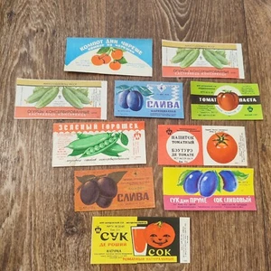 Vintage food  labels 1950-1980s' USSR - Picture 1 of 2