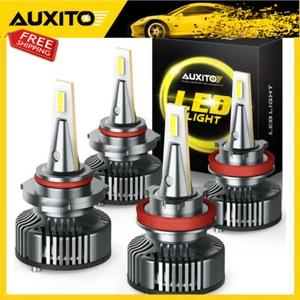 AUXITO Combo 9005+9006+H11 LED Fog Headlight Light Hi-Lo Beam Bulb White 2/4X - Picture 1 of 11
