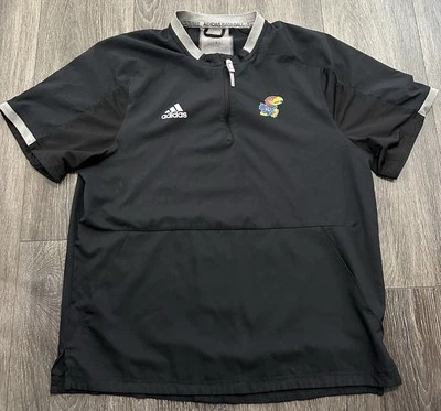 University of Kansas KU Jayhawks Black Baseball Pullover Shirt Size Large - Image 1 of 4
