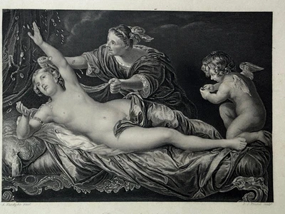 Danaë und der Goldregen, Mythologie, Tafel um 1840 Dekorativ  - Bild 1 von 4
