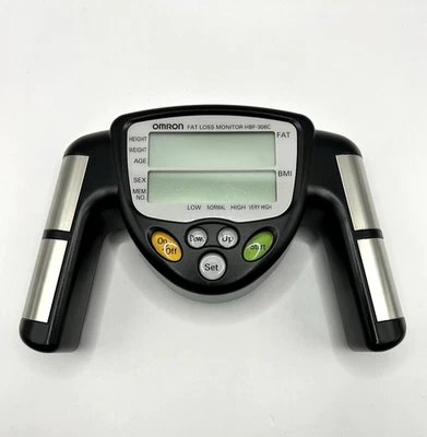 Monitor de pérdida de grasa OMRON HBF-306C negro probado de mano funcionando Foto 1 de 4