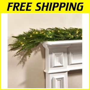 6 Fuß Vorbeleuchtete Mantel Girlande Batteriebetrieben 100 LED - Bild 1 von 11