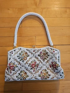 Vintage Tasche Perlen Gobelin Abendtasche neuwertig - Bild 1 von 16