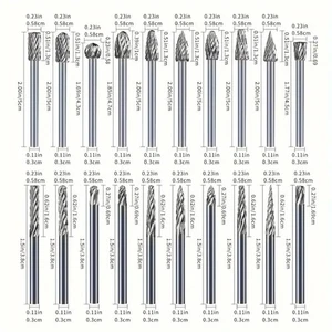 20 PCS Tungsten Carbide Rotary Drill Bits 1/8" Shank Burr Die Grinder Set - Picture 1 of 6