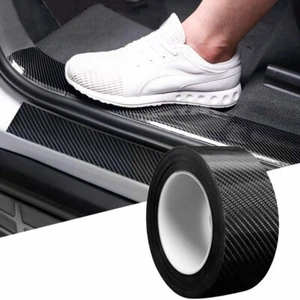 Carbon Fiber Door Plate Sill Scuff Cover Anti Scratch Sticker Accessories 10FT - Picture 1 of 12