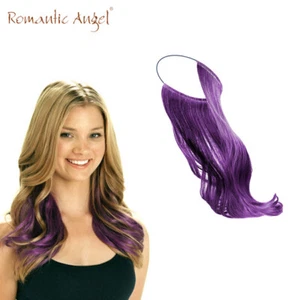 Soho Style, Halo-Wire Hair Extensions Blue/Pink/Purple/Blue 14inch hair - Picture 1 of 9