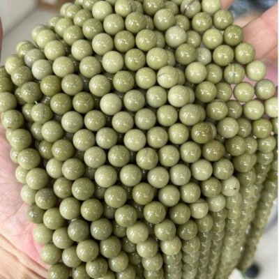 Contas de pedra preciosa de cura de jaspe de abacate natural 4-10 mm para fabricação de joias - Imagem 1 de 4