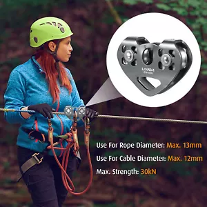 Lixada Sturdy Ball Bearing Cable Trolley Pulley for High-Speed Ziplining R9M1 - Picture 1 of 20