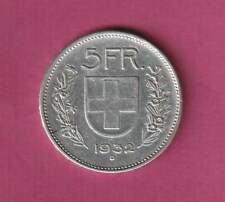 Schweiz 5 Franken 1932 Silbermünze HU2502, Erhaltung vz
