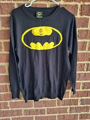 DC Batman Juniors Black Logo Crewneck Sweater Size Medium - Image 1 of 4