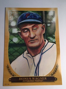 2018 Topps Gallery Hall of Fame Jumbo 5x7 Honus Wagner Pirates HOF1 Gold 03/10