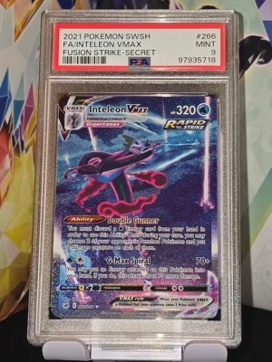 PSA 9 Inteleon VMAX 266/264 SWSH Fusion Strike Secret Rare Pokemon Card - Image 1 of 2