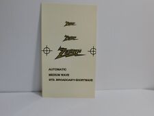 A3      Zenith Radio Decals water soluble