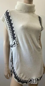 Maglione maglione ERMANNO SCERVINO misto lana panna nero UK10 nuovo con etichette - Foto 1 di 11