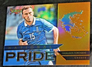 2015-16 Select National Pride Vasileios Torosidis ORANGE # /149 Prizm Greece