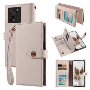 Echtleder Tasche Klapphülle Magnetverschluss Handschlaufe Geldbörse für Xiaomi - Bild 1 von 13