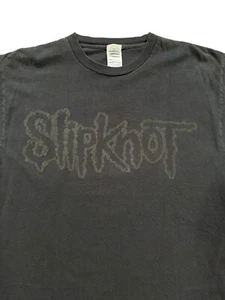 Vintage 2000er Sliptknot schwarz auf schwarz Grafik-T-Shirt Größe Large - Bild 1 von 4