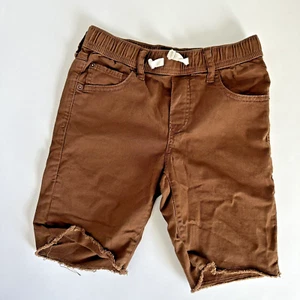 Gap Boys Brown Twill Elastic Waist Drawstring Distress Hem Short Size XL - Picture 1 of 4