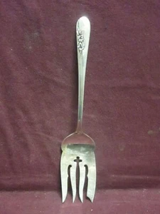 International Sterling BLOSSOM TIME COLD MEAT FORK 7 1/2" 55g No Monogram - Picture 1 of 5